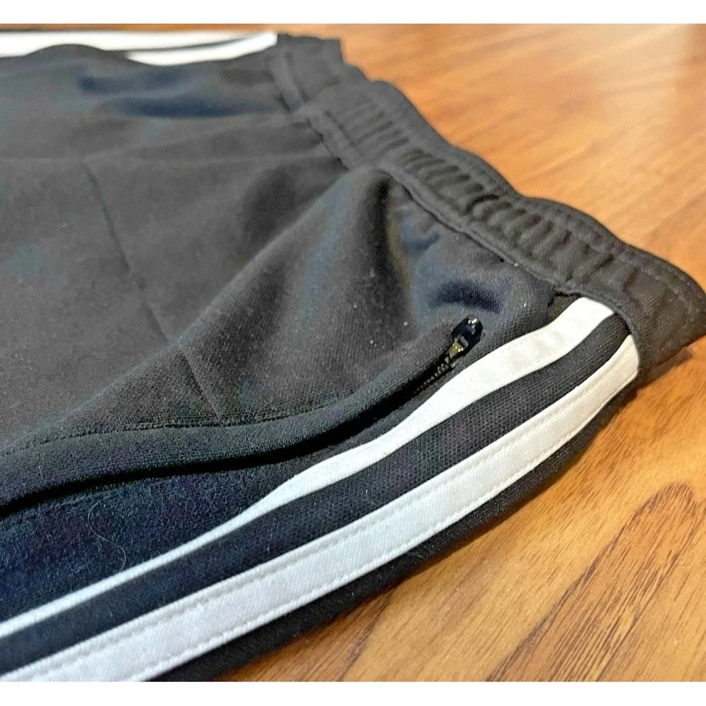 Adidas Climacool Track Pants Mens M Black White 3 Stripe Soccer Joggers Zip Leg